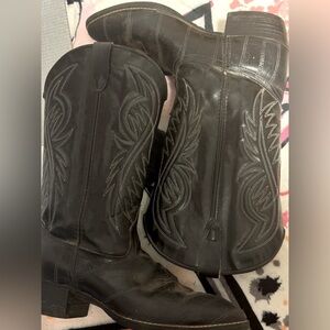 Bronco EE1920 man made material black embroidered crocodile skin cowboy boots